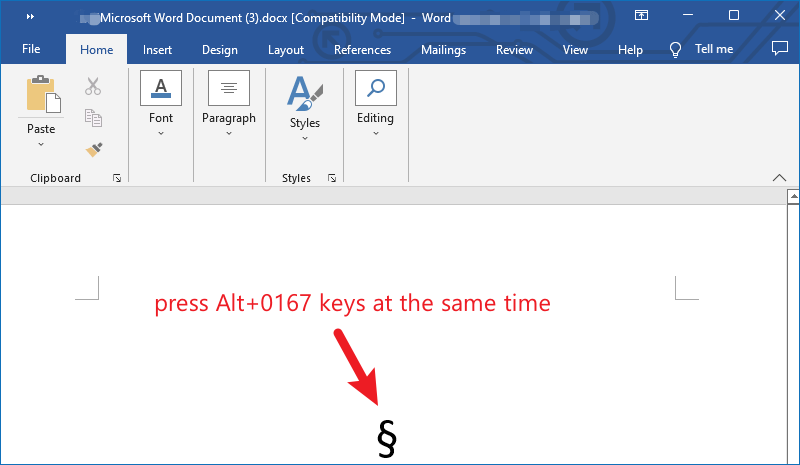 How to Insert the Section Sign in Word Processing